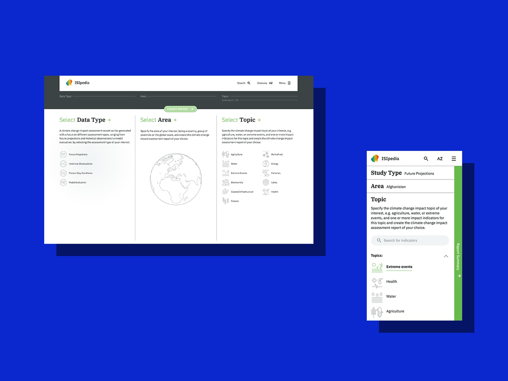 desktop and mobile screenshots of the ISIpedia website