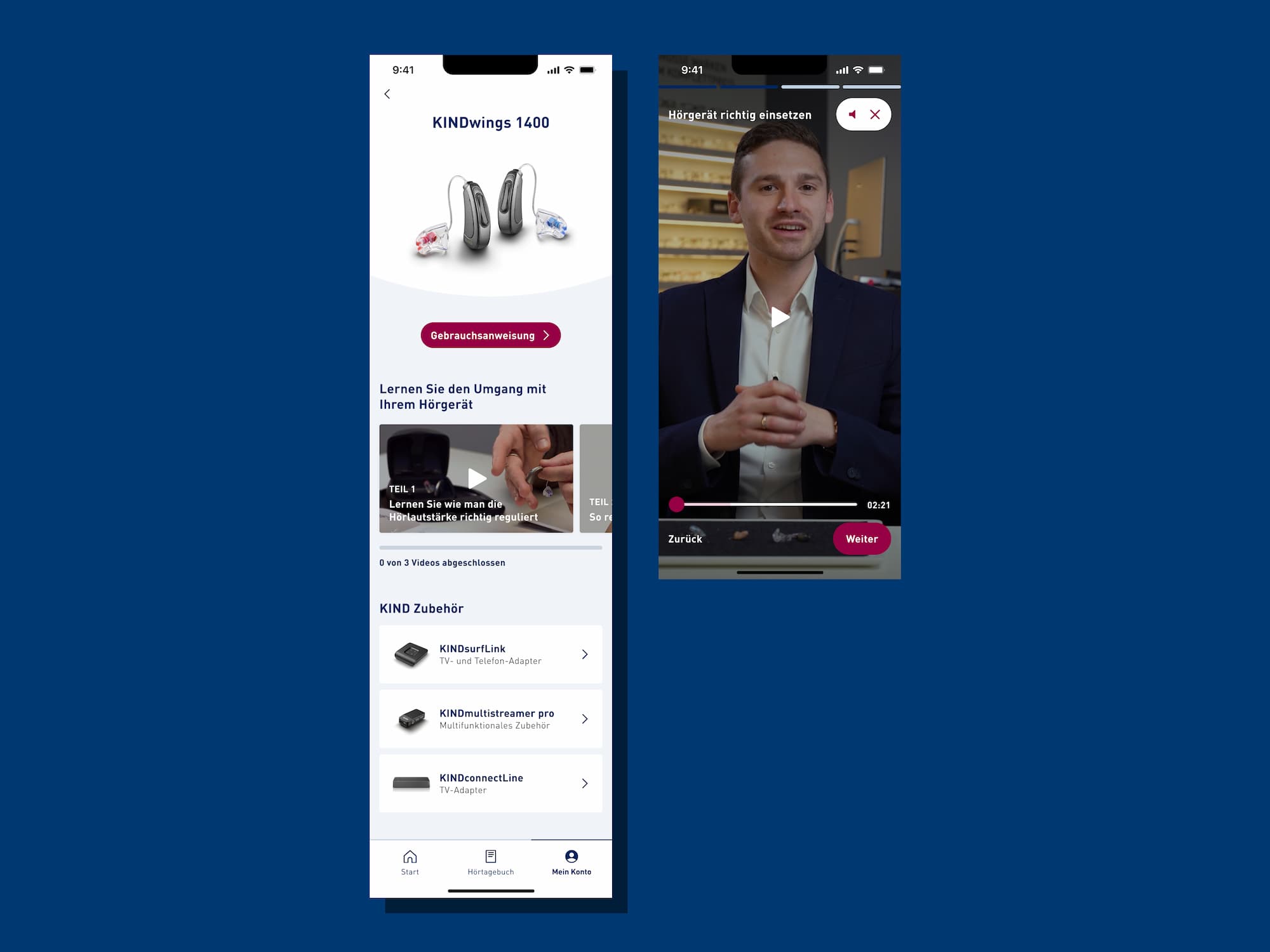 screenshot of the product page and video tutorial