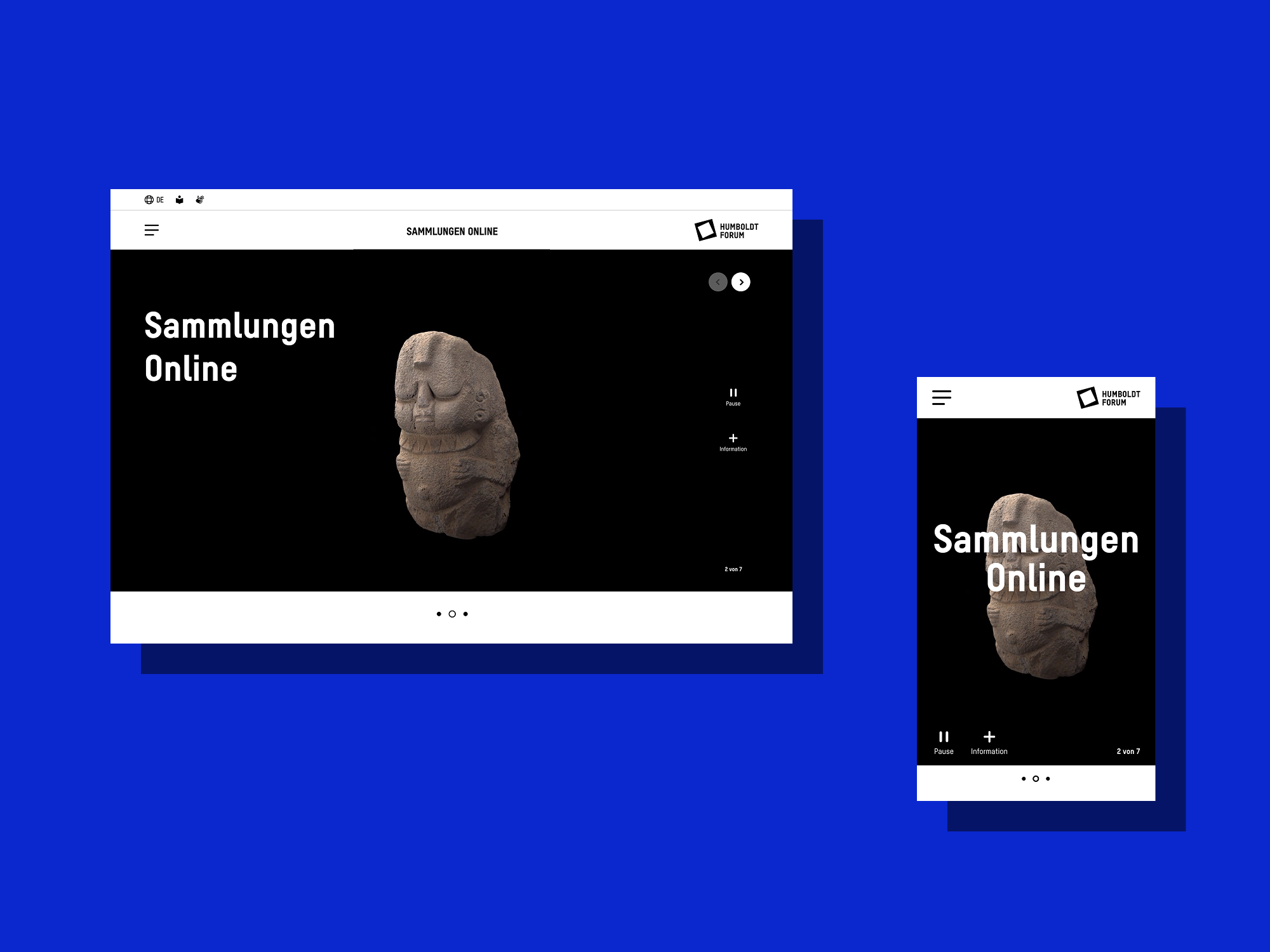 desktop and mobile screenshots of the Sammlungen Online website
